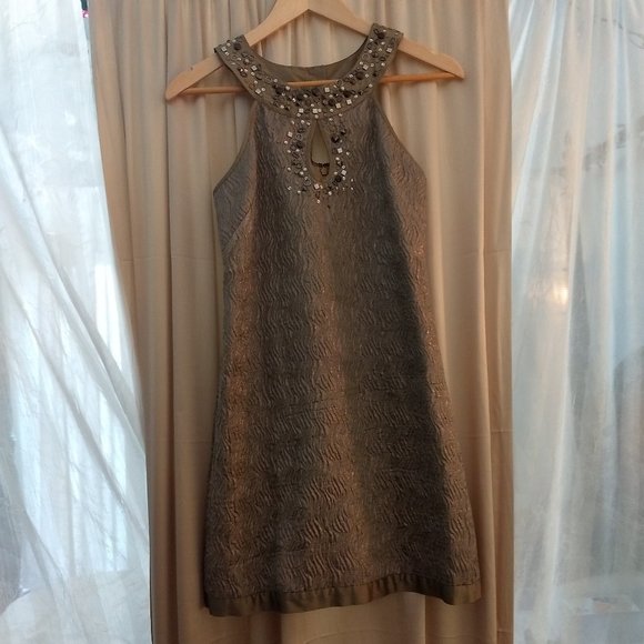 BCBGMaxAzria Y2K Metalic Hardware Embellished Dress - Picture 4 of 8